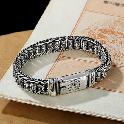 Buddhist Blessing Tibetan Copper Buckle Om Mani Padme Hum Peace Metal Bracelet