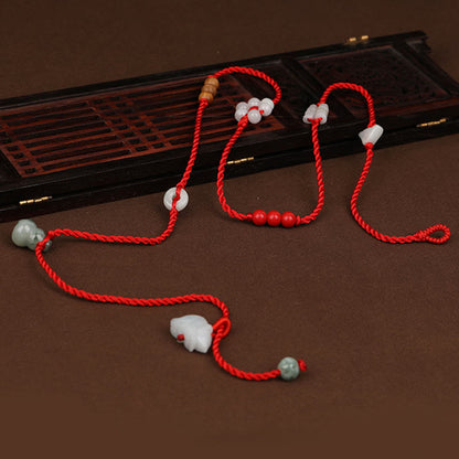 Buddhist Blessing Chinese Zodiac Peach Wood Blessing Red String Belly Chain