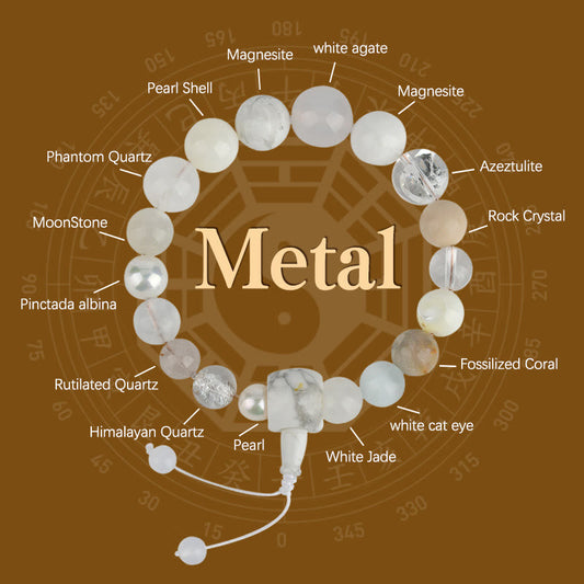 Buddhist Blessing White Agate Pearl 18 Beads Balance Luck Bracelet