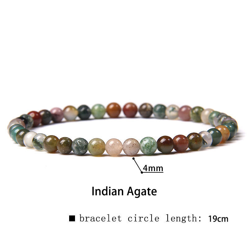 Buddhist Blessing 4mm Various Stone Crystal Mini Beads Healing Bracelet