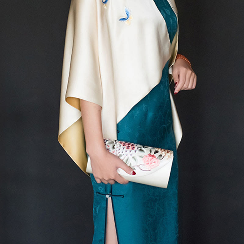 Buddhist Blessing Hydrangea Su Embroidery Wedding Shopping Wallet Purse Handbag Crossbody Bag