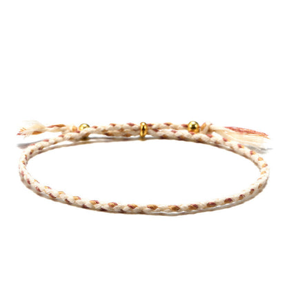 Buddhist Blessing Handmade Colorful Rope Braided Tassel Adjustable Harmony Bracelet