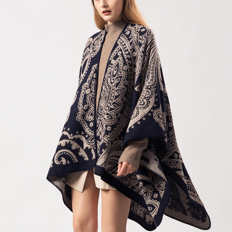 Buddhist Blessing Tibetan Cashew Flower Shawl Fall Winter Cozy Scarf Wrap