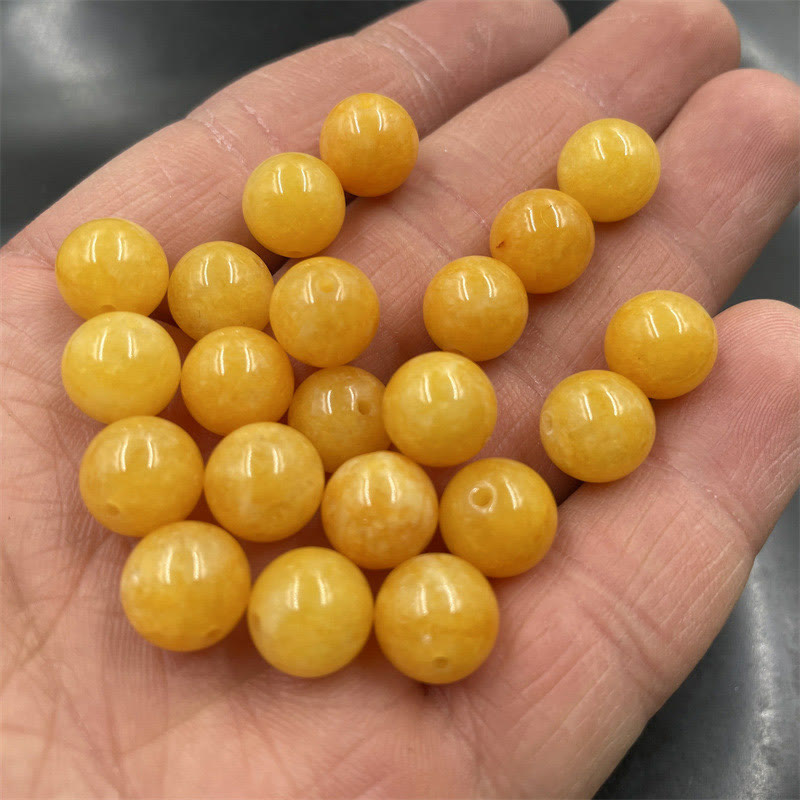 Buddhist Blessing Huanglong Jade Beads Wealth Bracelet