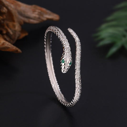Buddhist Blessing 999 Sterling Silver Snake Shape Year Of The Snake Blessing Bracelet
