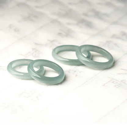 Buddhist Blessing Natural Jade Prosperity Luck Ring
