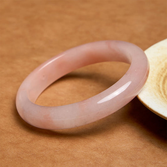 Buddhist Blessing Pink Golden Silk Jade Wealth Luck Bracelet Bangle