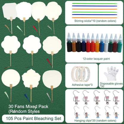 Buddhist Blessing DIY Chinese Lacquer Fan Blank Painting Handheld Fan