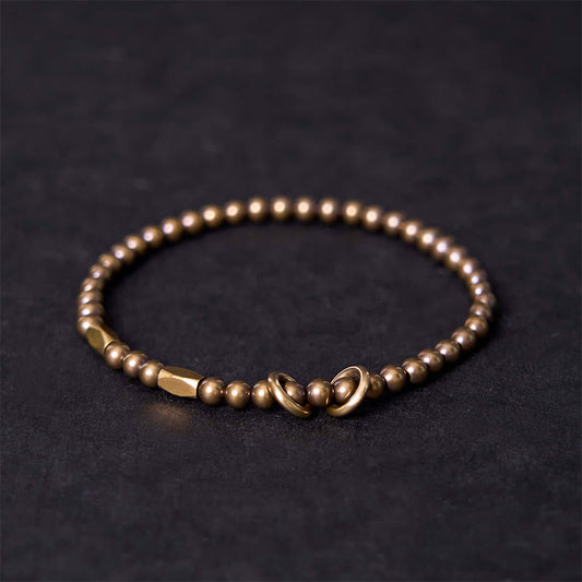 Buddhist Blessing Wealth Self Care Copper Brass Beads Design Couple Bracelet