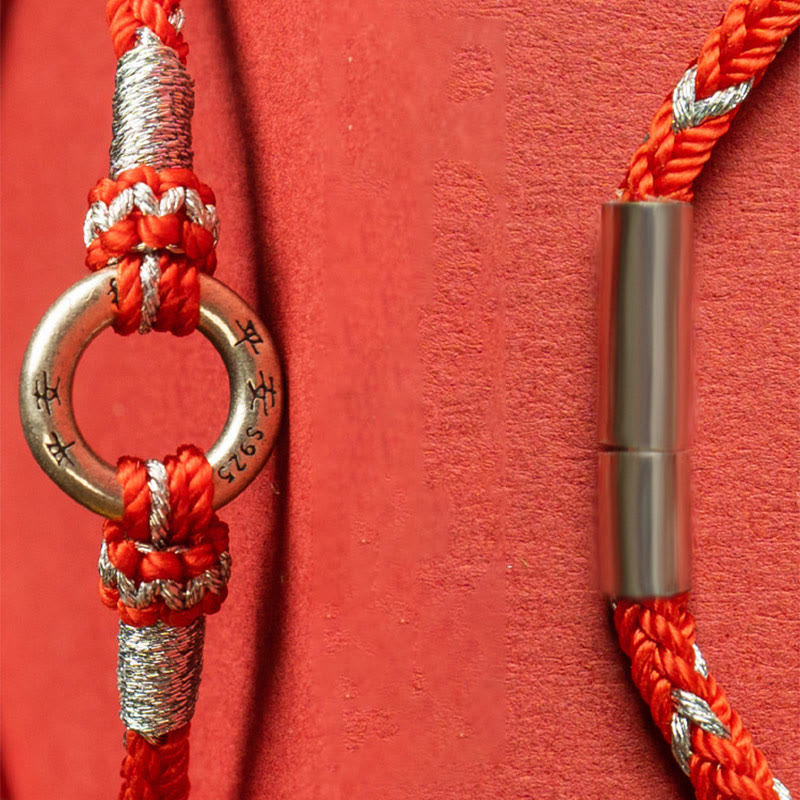 Buddhist Blessing Red String 925 Sterling Silver Safe Luck Bracelet