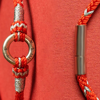 Buddhist Blessing Red String 925 Sterling Silver Safe Luck Bracelet