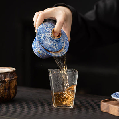 Buddhist Blessing Thangka Dragon Buddhas Dunhuang Ceramic Gaiwan Sancai Kung Fu Tea Cup And Saucer With Lid Gift Box 180ml