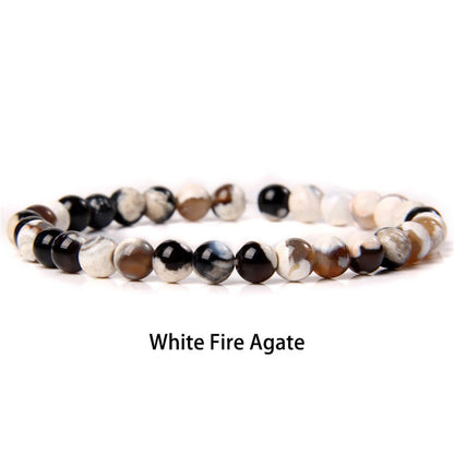 Buddhist Blessing 6mm Various Stone Crystal Black Glitter Stone Red Tiger Eye Beads Protection Bracelet