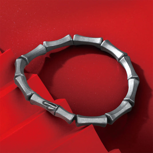 Buddhist Blessing Bamboo Pattern Alloy Strength Bracelet