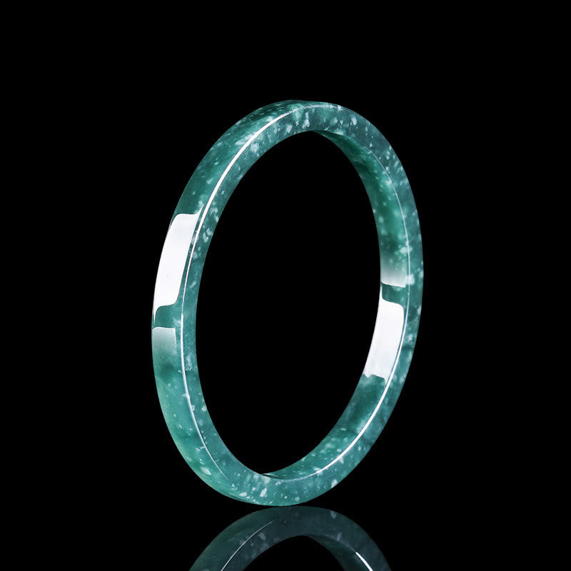 Buddhist Blessing Natural Jade Abundance Thin Bracelet Bangle
