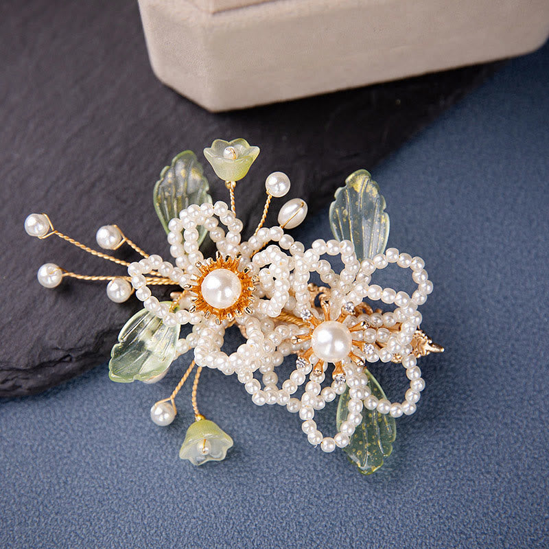Buddhist Blessing Retro Style Flower Leaf Tassel Hair Clip