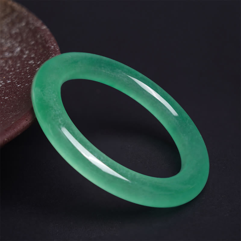 Buddhist Blessing Natural Jade Luck Prosperity Bracelet Bangle
