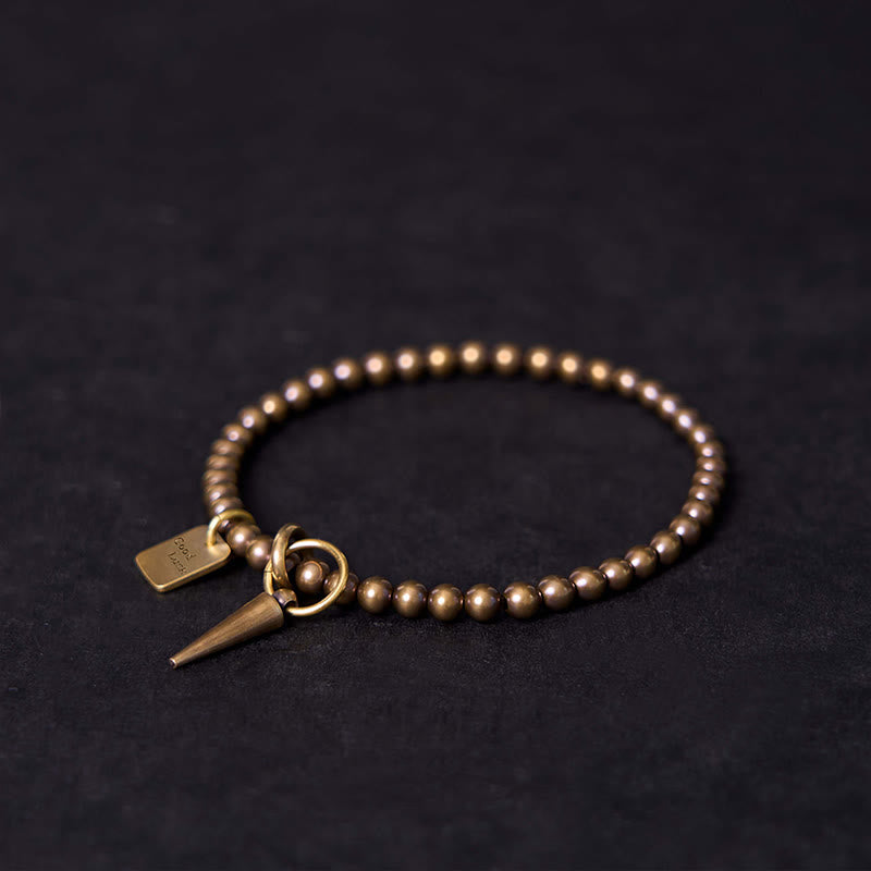 Buddhist Blessing Vintage Copper Brass Beads Fortune Balance Bracelet