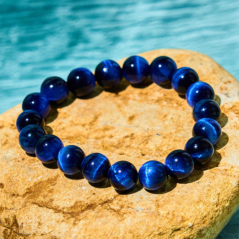 Buddhist Blessing Blue Tiger Eye Protection Bracelet
