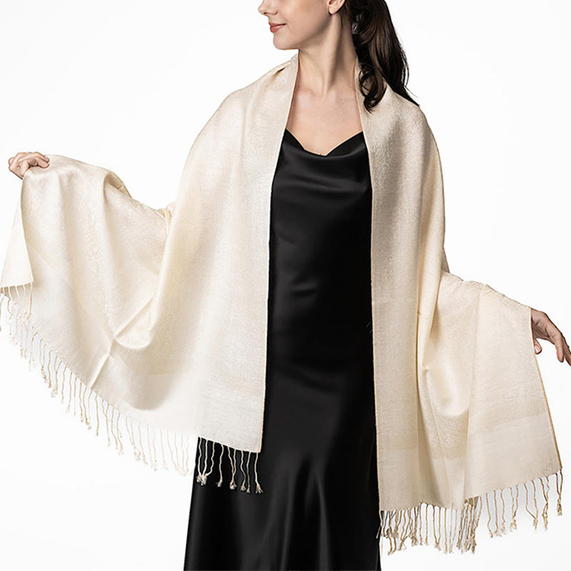 Buddhist Blessing Tibetan Cashew Jacquard Tassels Shawl Spring Fall Winter Warm Cozy Scarf Wrap