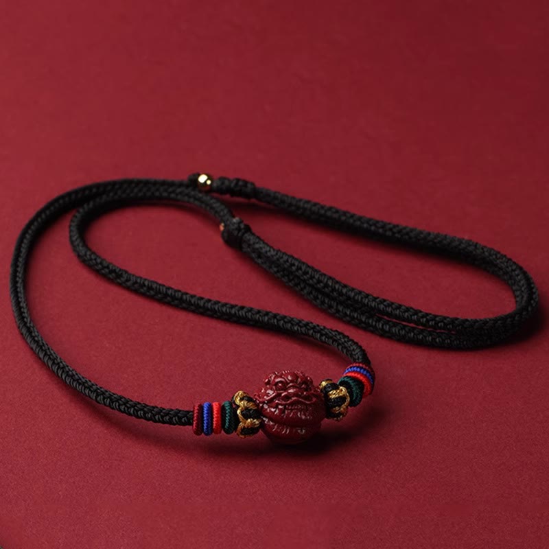 Buddhist Blessing Cinnabar Chinese Zodiac Black String Blessing Necklace Pendants