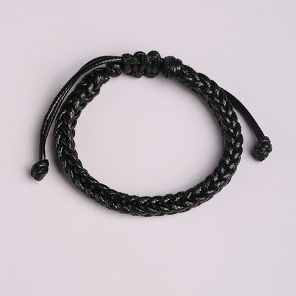 Buddhist Blessing Handmade Eight Thread Peace Knot Wax Cord Rope Braided Bracelet