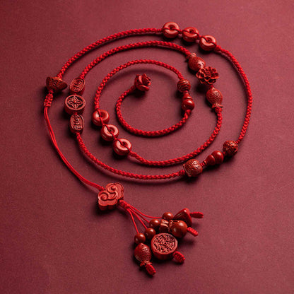 Buddhist Blessing Natural Cinnabar Calm Blessing Red String Belly Chain