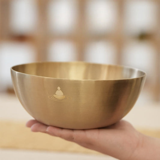 Buddhist Blessing Handmade Nepal Golden Singing Bowl for Healing and Meditation Sound Bowl Set