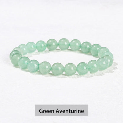 Buddhist Blessing Various Crystal Stone Amethyst Green Aventurine Rose Quartz Healing Bracelet