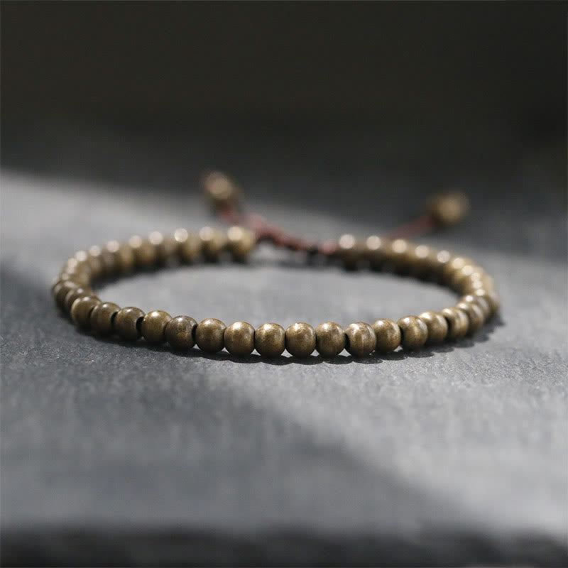 Buddhist Blessing Copper Brass Beads Balance Wealth Simple Bracelet