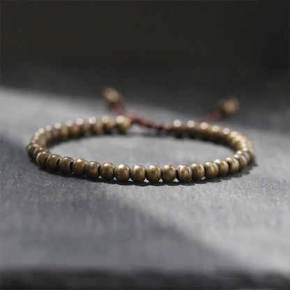 Buddhist Blessing Copper Brass Beads Balance Wealth Simple Bracelet