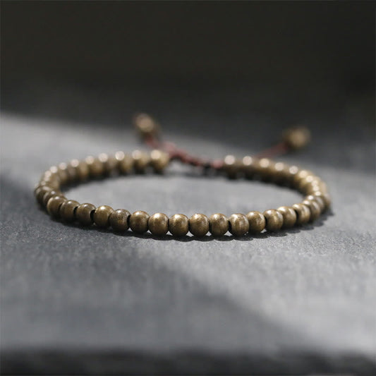 Buddhist Blessing Copper Brass Beads Balance Wealth Simple Bracelet