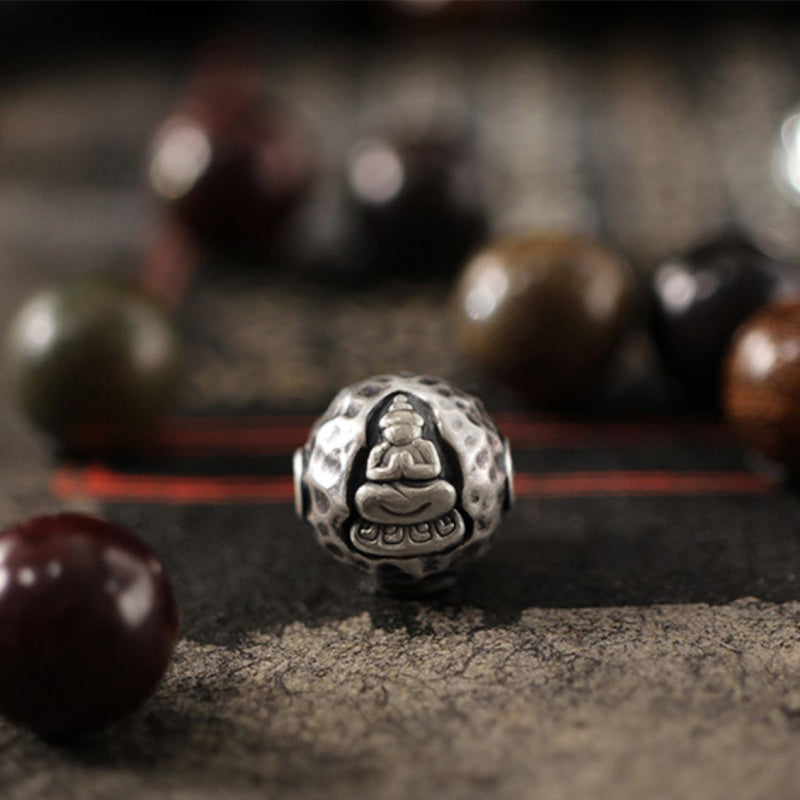 Buddhist Blessing 999 Sterling Silver Green Sandalwood Small Leaf Red Sandalwood Buddha Cure Bracelet