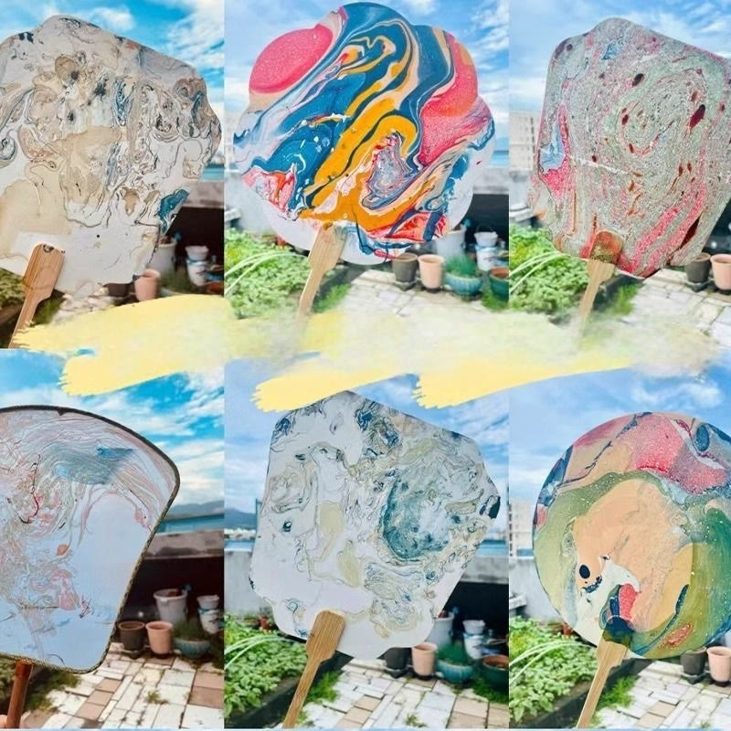 Buddhist Blessing DIY Chinese Lacquer Fan Blank Painting Handheld Fan