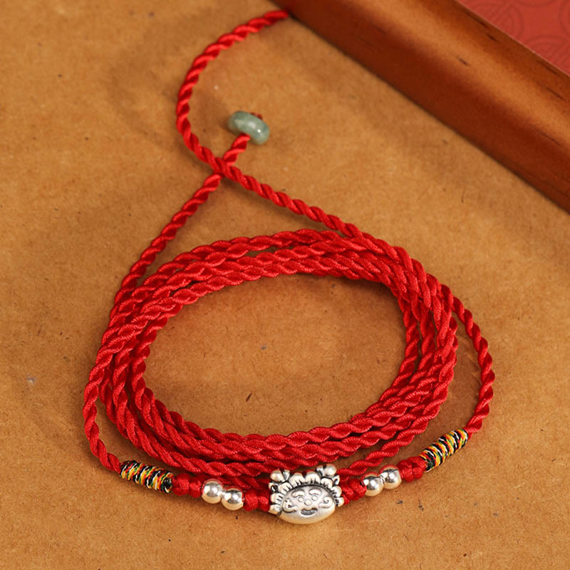 Buddhist Blessing 999 Sterling Silver Blessing Red String Belly Chain