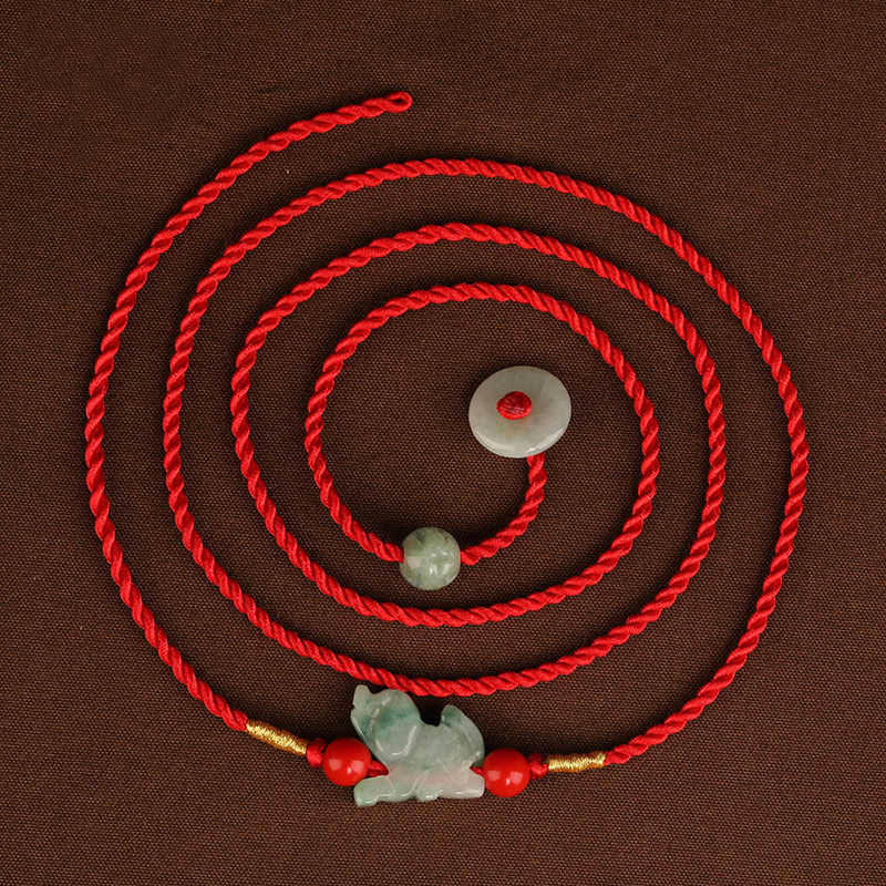 Buddhist Blessing Jade Peace Buckle Blessing Red String Belly Chain