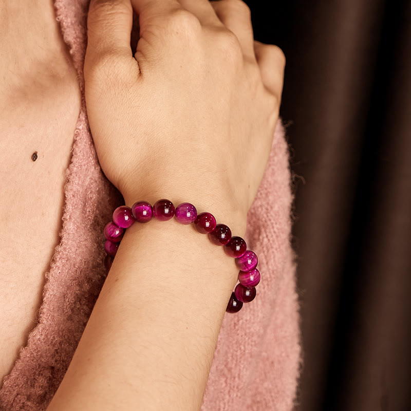 Buddhist Blessing Red Tiger Eye Calm Bracelet