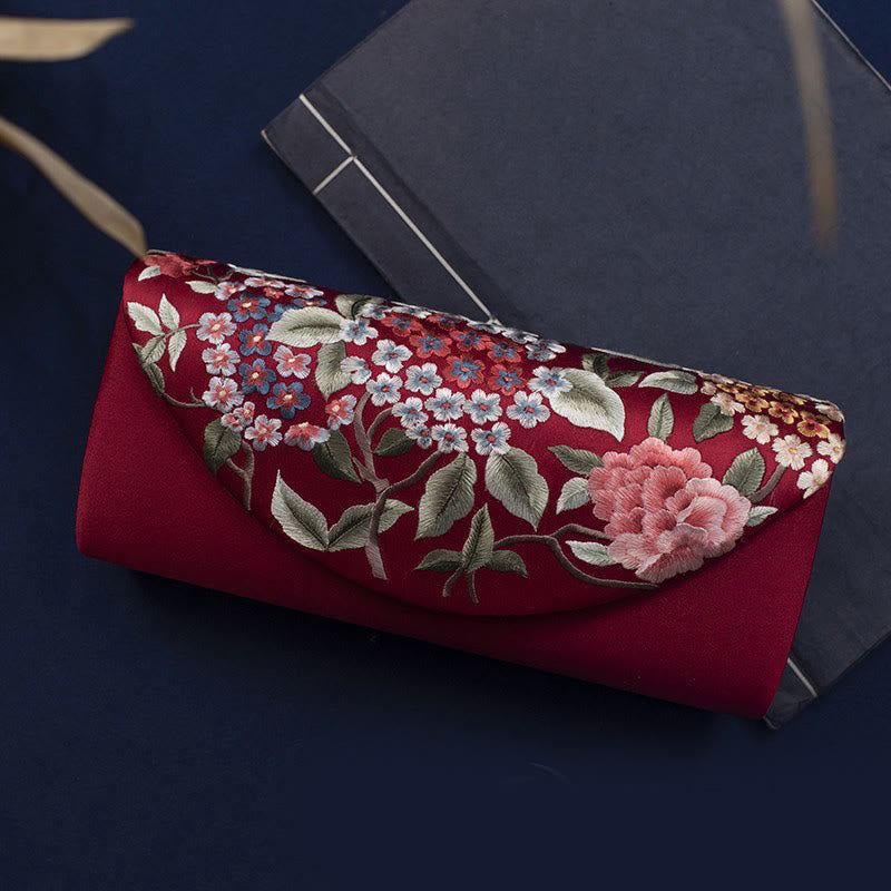 Buddhist Blessing Hydrangea Su Embroidery Wedding Shopping Wallet Purse Handbag Crossbody Bag