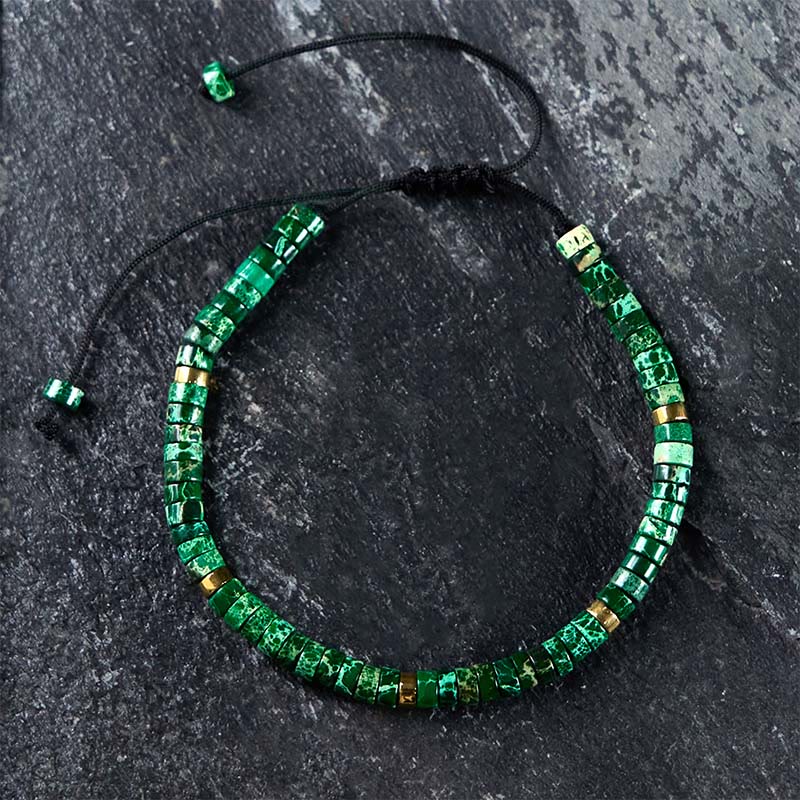 FREE Today: Anti-Anxiety and Purity Natural Malachite Spacer Bead Bracelet