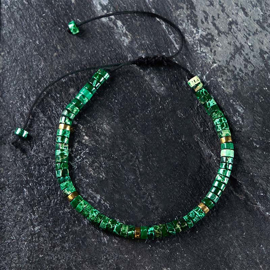 FREE Today: Anti-Anxiety and Purity Natural Malachite Spacer Bead Bracelet