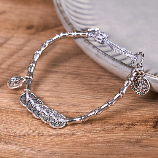 Buddhistblessing tempel Stones Five Emperor Coins Mountain Ghosts Spend Money Bracelet