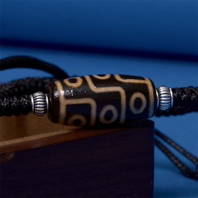 Buddhist Blessing Tibetan Nine-Eye Dzi Bead Three-eyed Dzi Bead Wealth Protection Rope Bracelet