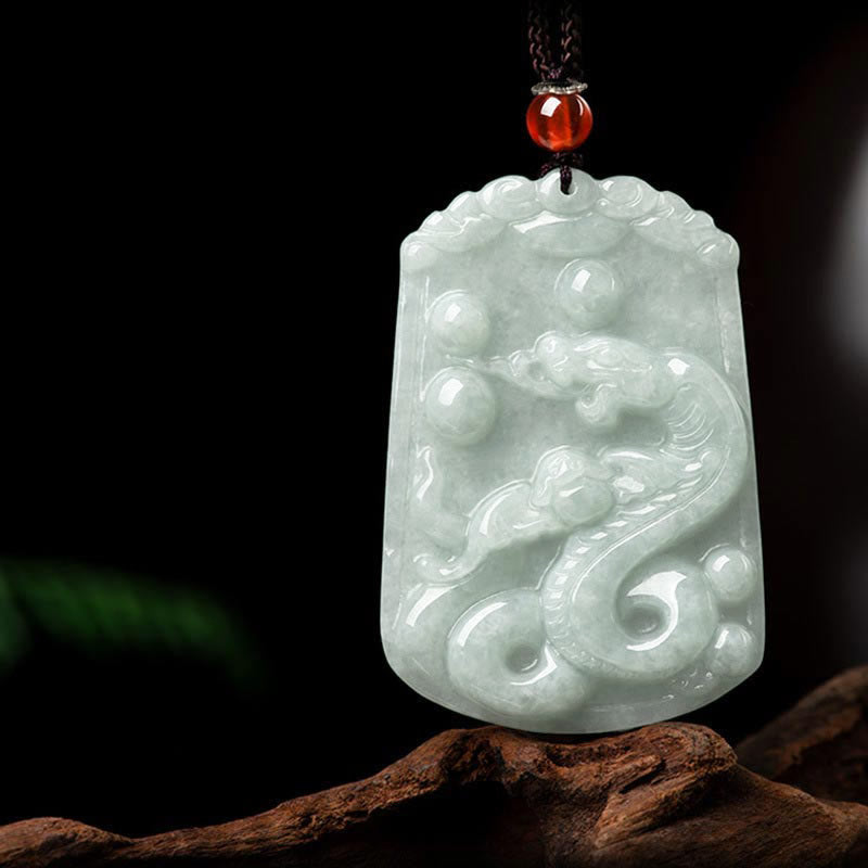 Buddha Stones Natural Jade 12 Chinese Zodiac Abundance Amulet Pendant Necklace