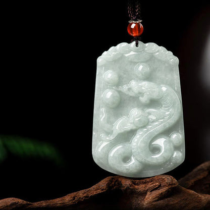 Buddha Stones Natural Jade 12 Chinese Zodiac Abundance Amulet Pendant Necklace
