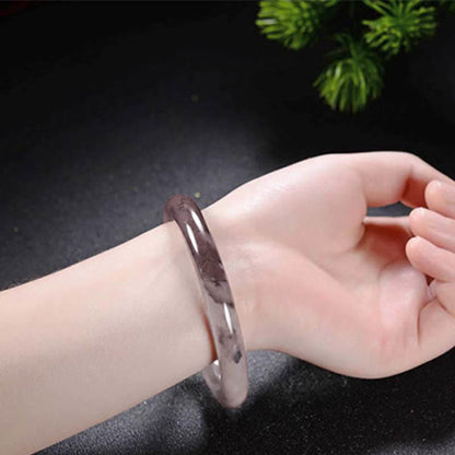 Buddha Stones Purple Golden Silk Jade Wealth Bracelet Bangle