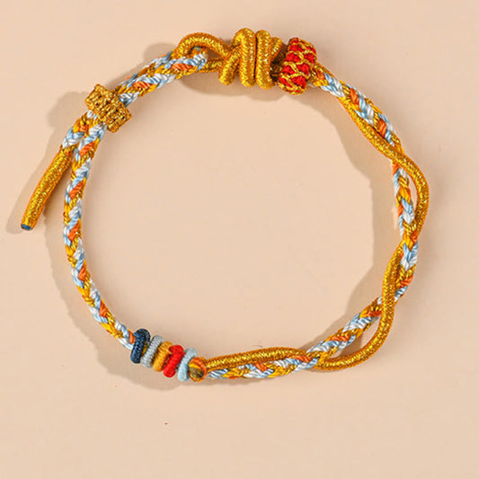Buddhist Blessing Colorful String Snake Dragon Year of the Snake Luck Bracelet