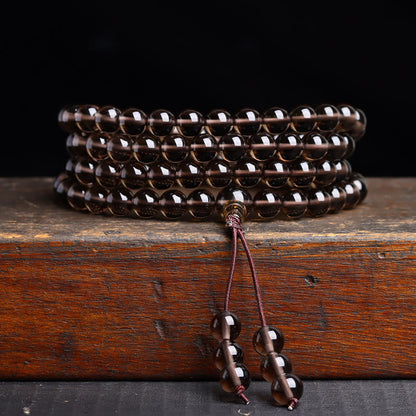 Buddhist Blessing 108 Mala Beads Black Obsidian lce Obsidian Fulfilment Bracelet