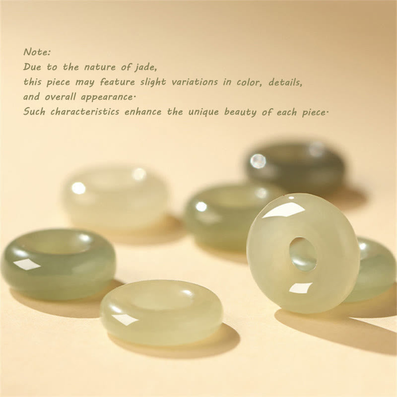 Buddhist Blessing Natural Hetian Jade Peace Buckle Red String Protection Luck Bracelet