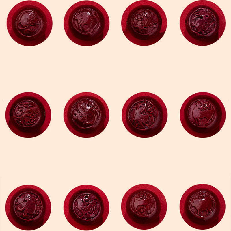 Buddhist Blessing Natural Cinnabar Chinese Zodiac Gourd Calm Blessing Red String Belly Chain