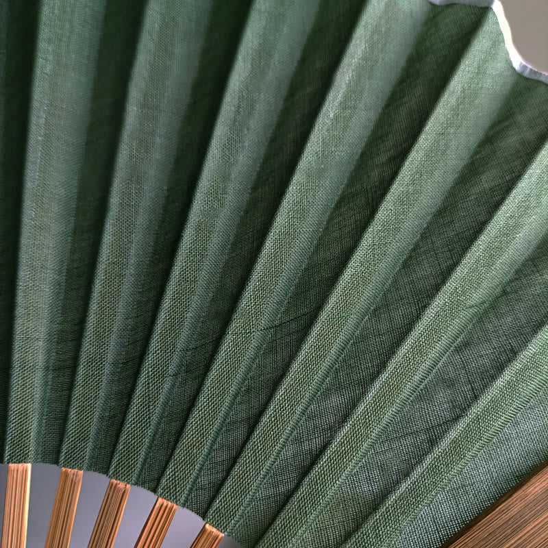 Buddhist Blessing Retro Solid Color Shell Shape Handheld Bamboo Folding Fan